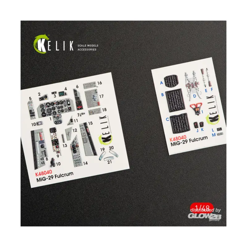 Betaalbaar MiG-29A (9-12) Fulcrum interior 3D decals for GWH kit