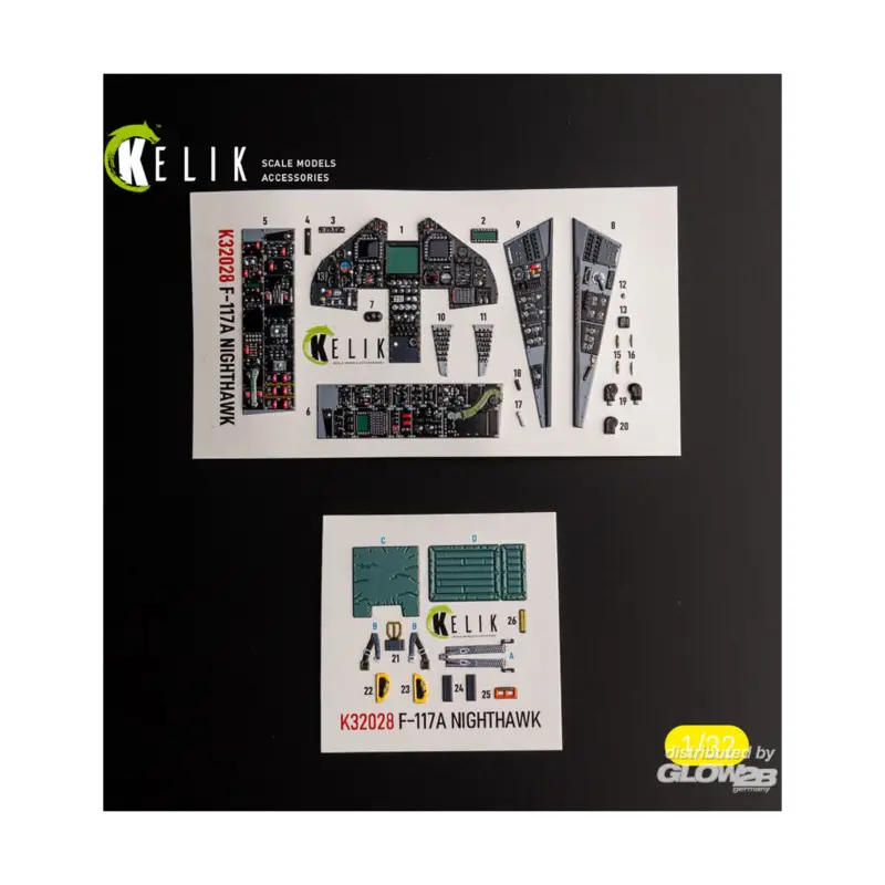 Populair F-117A - Type 2 interior 3D decals for Trumpeter kit