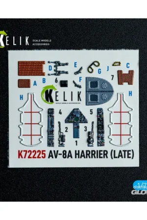 AV-8A Harrier (late) - interior 3D decals for Italeri kit Nieuw