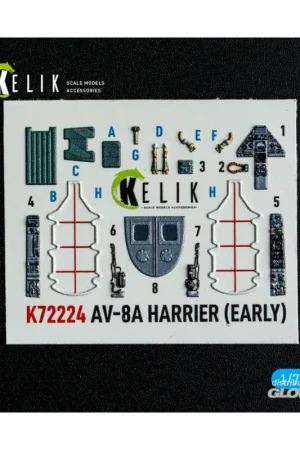 AV-8A Harrier (early) - interior 3D decals for Italeri kit Favoriet
