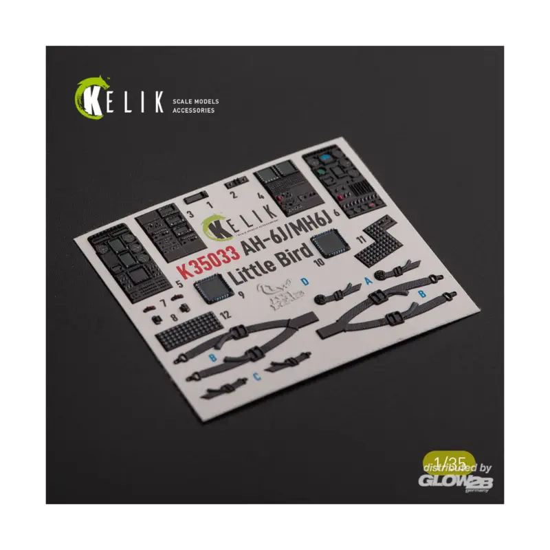 AH-6J/MH6J Little Bird interior 3D decals for Zimi models/KittyHawk Flitsaanbieding