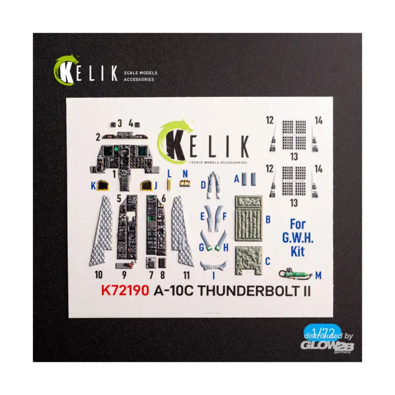 A-10C Thunderbolt II - interior 3D decals for GWH kit Snelle Levering