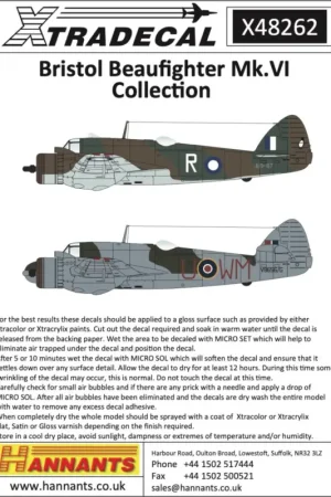 Decal Bristol Beaufighter Mk.VICollection (4)Bristol Beaufighter Mk.VIf, V8388, '6.Y', of 600 Squadron, Royal Air Force, based i Voordeelprijs