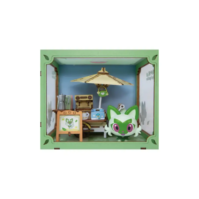 Laatste Versie Pokemon Puremind Mini World Vibrant Street Scene CoFFee Cart Poussacha