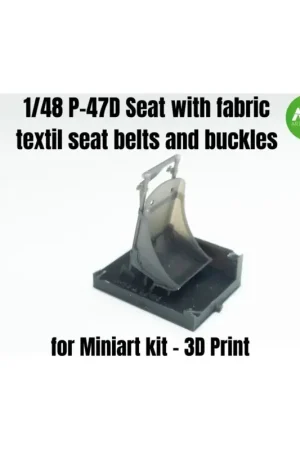 Alleen Vandaag P-47d seat with fabric textil seat belts and buckles for miniart kit