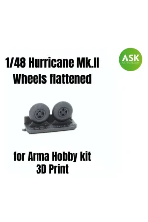 Korting Hurricane mk.ii wheels flattened for arma hobby kit 3d print