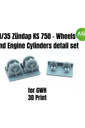 Nieuw Zündap ks 750 - wheels and engine cylinders detail set for gwh 3d print
