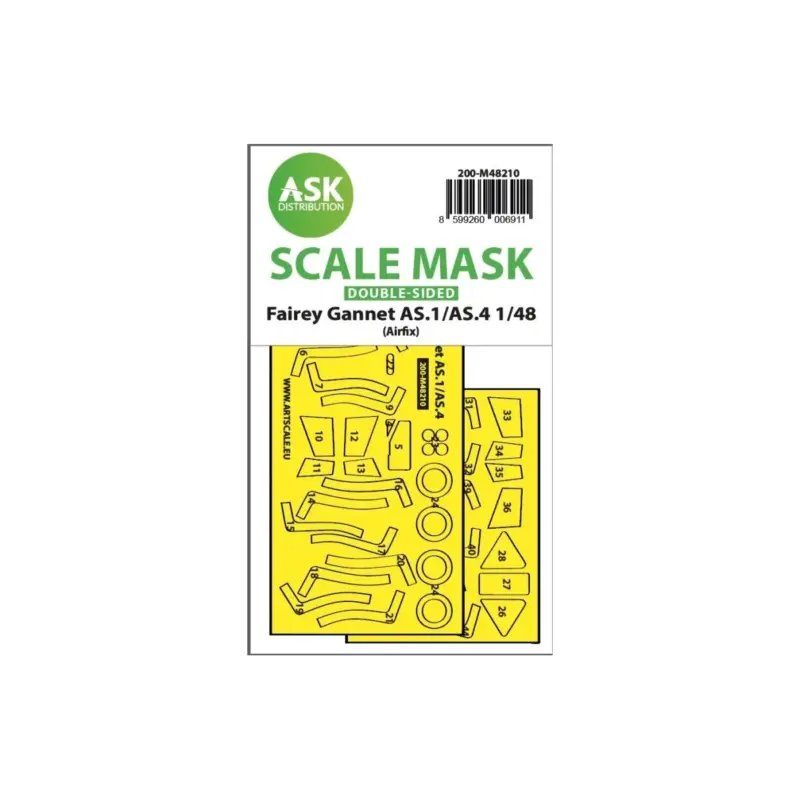 Nieuw Fairey gannet as.1/as.4 double-sided fit and self adhesive express mask for airfix