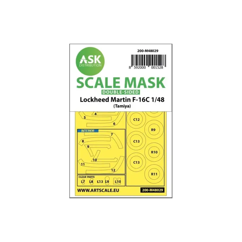 Lockheed martin f-16c double-sided painting mask for tamiya Rechtstreeks Van De Fabrikant