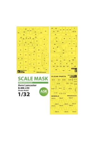 Avro lancaster b mk.i/iii express self adhesive masks for border model Meest Verkocht