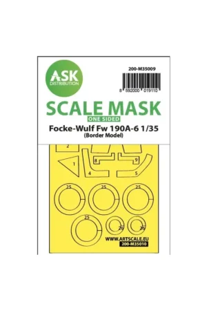 Beperkt Aanbod Focke-wulf fw 190a-6 one sided painting mask for border model