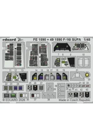 Aanbieding Eduard fe1590 zoom set f-16i sufa (kinetic gold edition kit) (for kinetic) 1/48