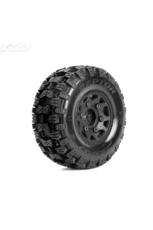 Express Levering Jetko EX Canvas SC Raptor Tires, Black Hex Rims 12-14-17mm (2)