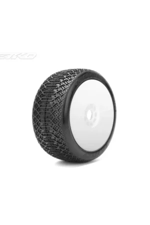 1:8 Buggy Tires J One Light Composite U Soft (2) White Revo Rims Premium