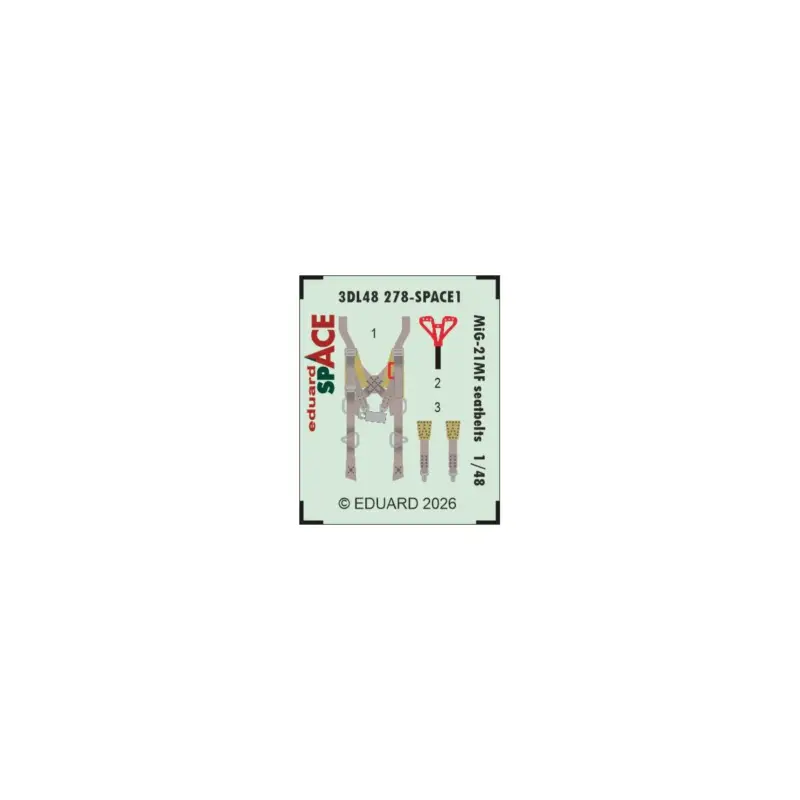 Eduard 3dl48278 space mig-21mf seatbelts space 1/48 Favoriet