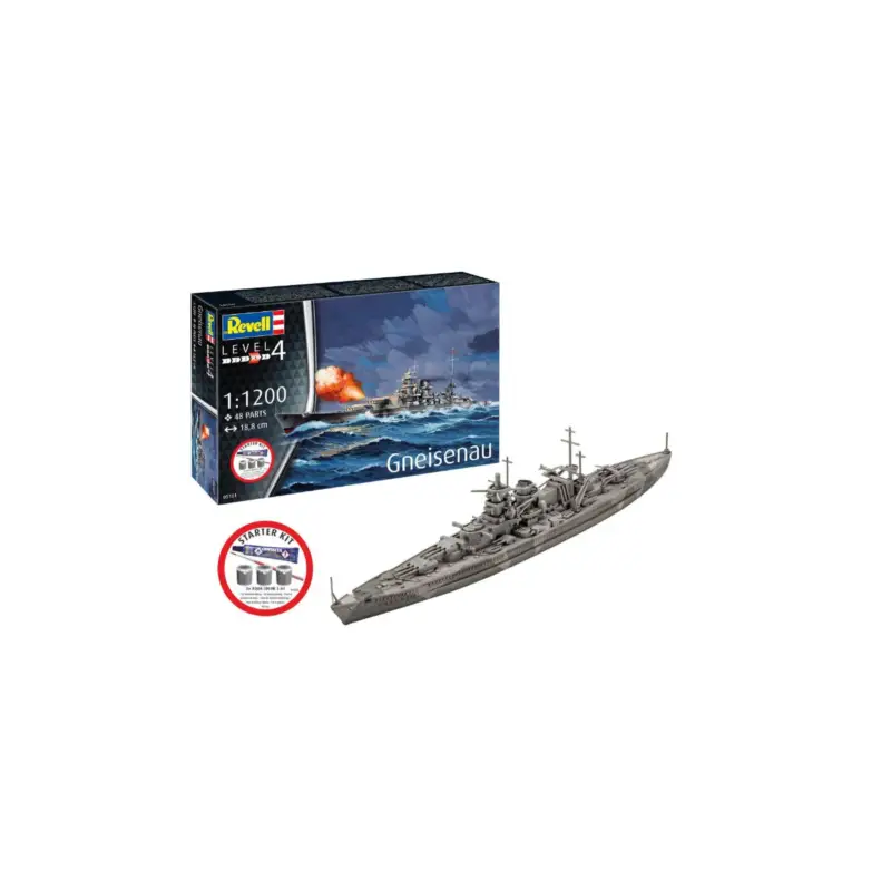 Gereduceerde Prijs Battleship Gneisenau Starter Kit Schaalmodel