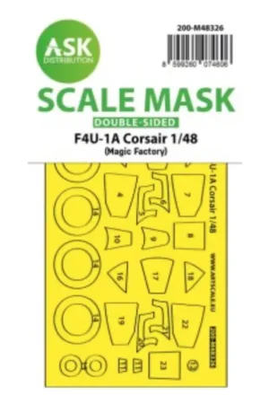 Uitverkoop Vought F4U-1A Corsair double-sided fit and self adhesive express mask (designed to be used with Magic Factory kits)