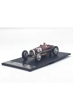 Speciale Aanbieding Bugatti type 59 28 tazio nuvolari grand prix de monaco 1934 brown with figurine Miniatuur