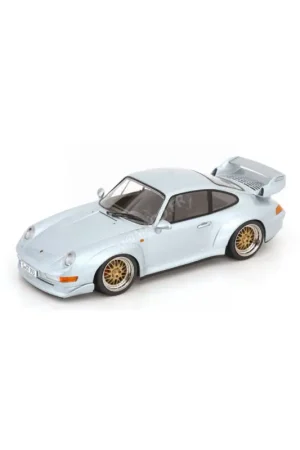 Porsche 911 (993) gt2 with bbs wheels 1996 metallic grey Miniatuur Nieuw