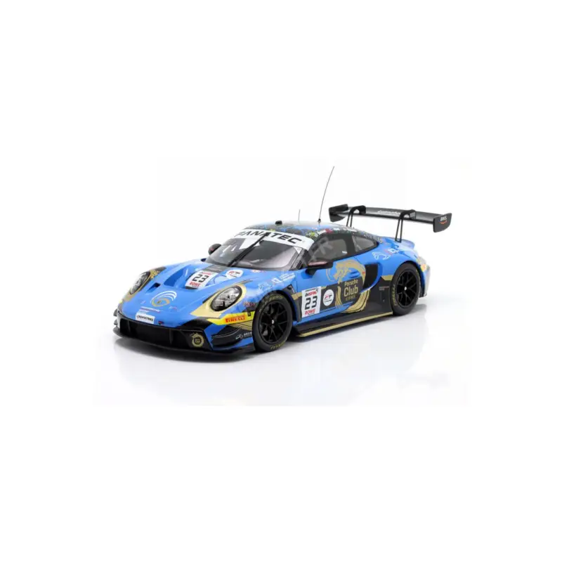 Porsche 911 gt3 r phantom global racing 23 eriksson/evans/preining spa 2024 Miniatuur Lage Prijs