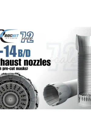 Grumman F-14B/F-14D Tomcat Exhaust nozzles (designed to be used with Tamiya kits) (closed) 3d-printed resin+pre-cut masks Snelle Levering
