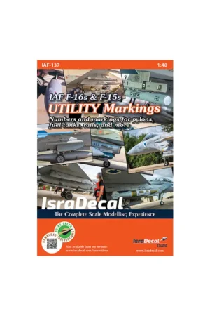 IAF F-16s & McDonnell F-15s Utility Markings 1:48 (IAF137) Numbers and markings for pylons, fuel tanks, rails and more. Hoge Kwaliteit