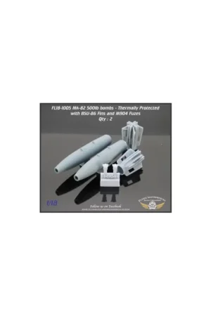 Mk-82 500lb bomb with BSU-86 fin, M904 fuze TP (2 bombs) 3D Resin For use with the Hobby Boss 1/18 AV-8B (designed to be used wi Beste Prijs
