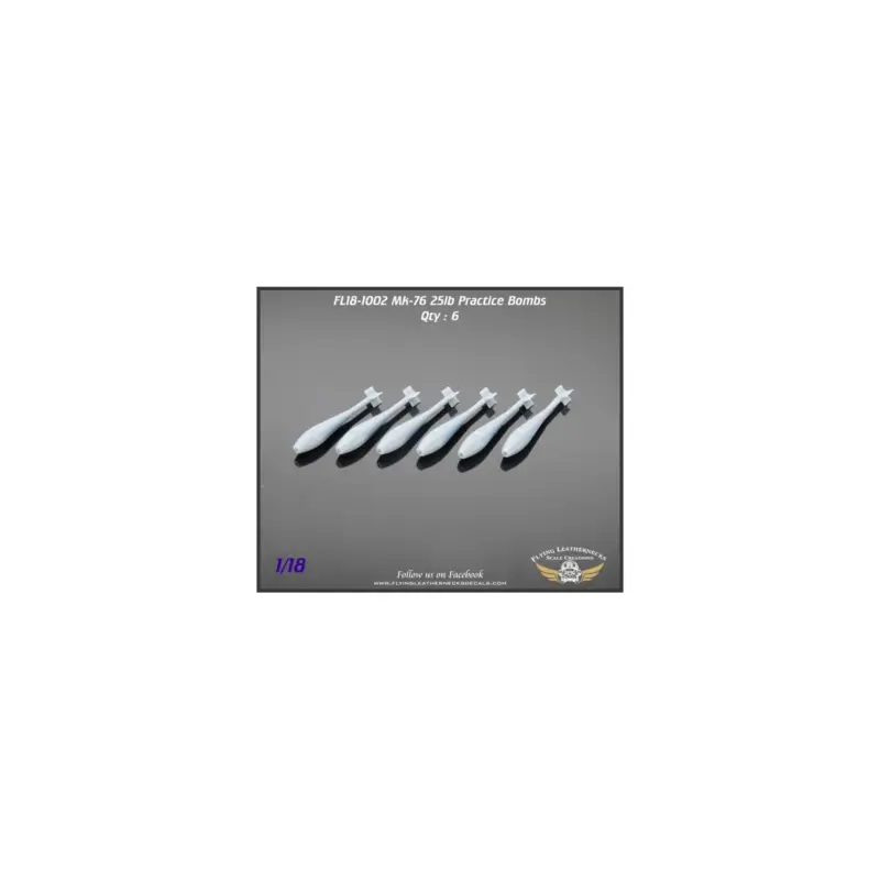 Gereduceerde Prijs Mk-76 25 lb practice bombs (6 bombs) 3D Resin For use with the Hobby Boss 1/18 AV-8B (designed to be used with Hobby Boss kits)