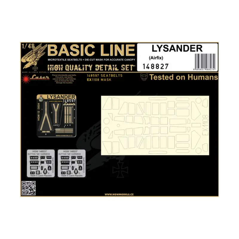 LYSANDER - BASIC LINE 1/48 - 148827Basic Line contains:1x - Seatbelts 1/48 - 1485971x - Masks 1/48 - EX1108Recommended for Airfi Meest Verkocht