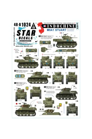 Indochine 1. French M5A1 Stuart Early and late turrets Betrouwbaar