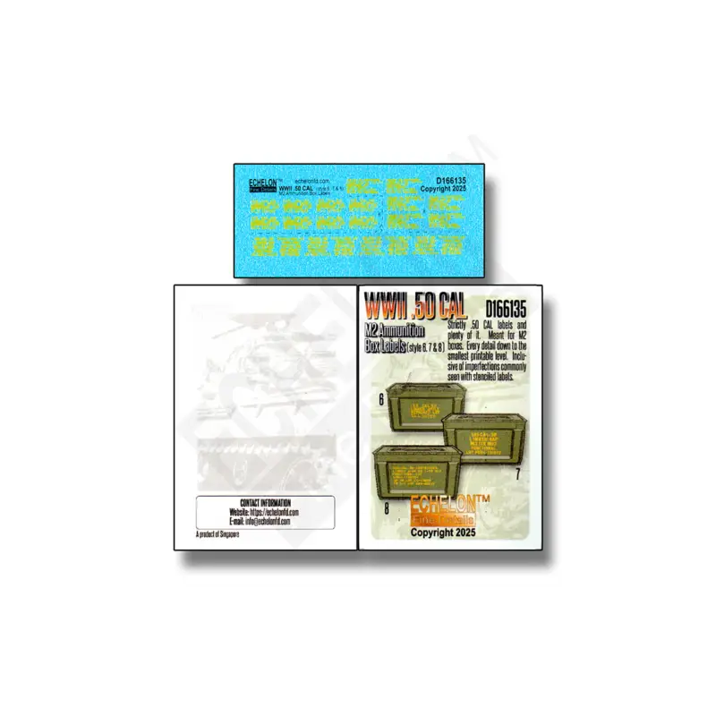 WWII .50 CAL M2 ammo box labels (style 6, 7 & 8).50 CAL M2 Ammo Box labels based on three of the many stenciling styles. Very fi Must-Have