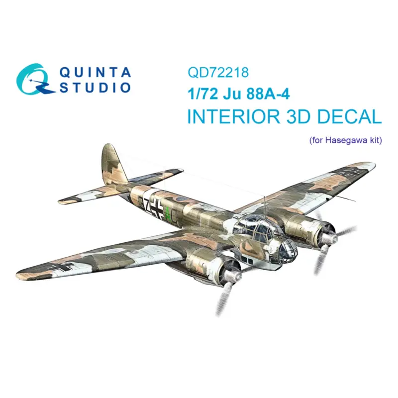 Alleen Vandaag Ju 88A-4 3D-Printed & coloured Interior on decal paper (Hasegawa)