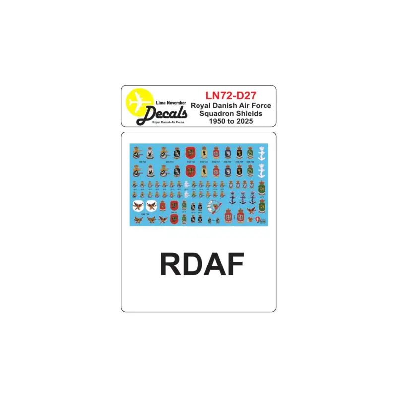 Decal RDAF Squadron Shields 1950-2025 Lage Prijs