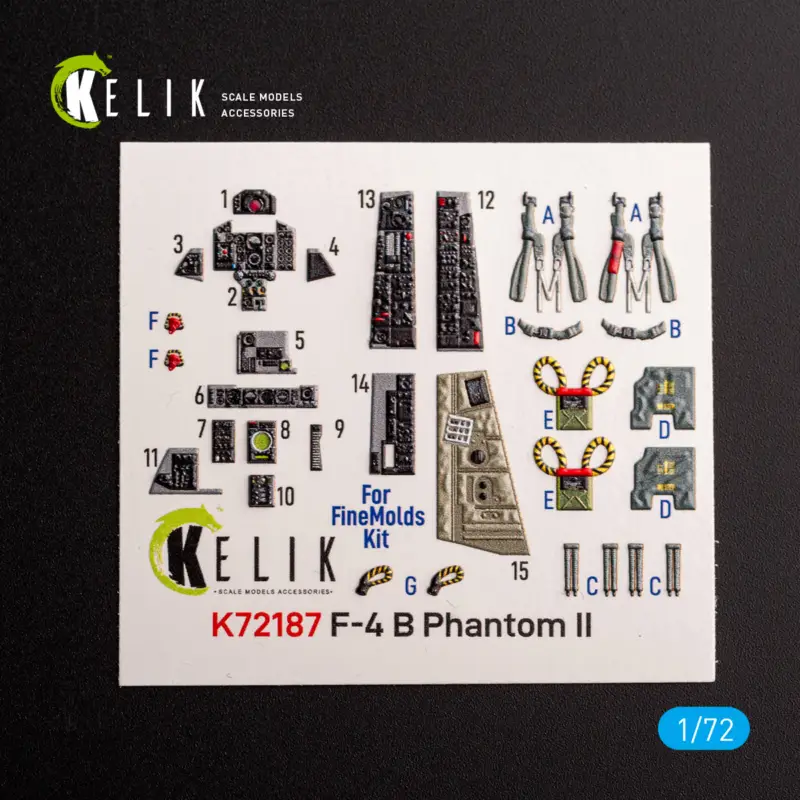 F-4B Phantom - interior 3D decals for FineMolds kit Koop Vandaag