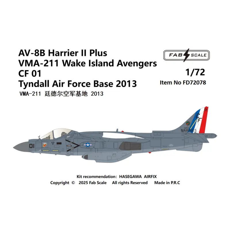 Decal AV-8B+ VMA-211 2013 Populair