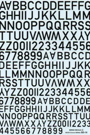 Beste Prijs Decal Black RAF code figures & letters (10, 12 & 14mm).