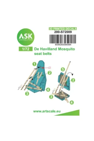 Mosquito pilot´s seat belts - 3D printed decals Shop Nu