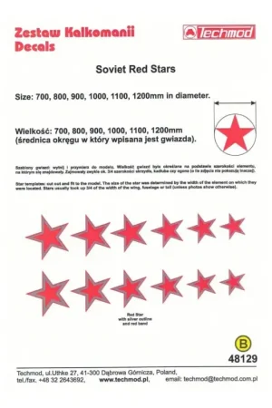 Soviet red stars Camouflage & markings versionsRed stars with silver outline and red band — 700, 800, 900, 1000, 1100, 1200 mm;T Hoge Kwaliteit