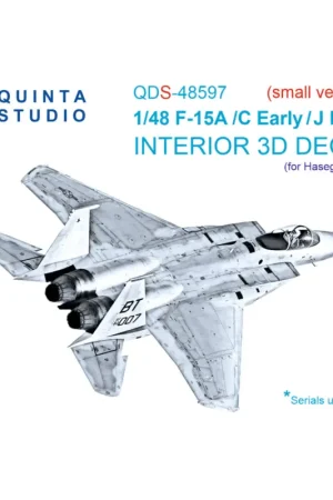 Tijdelijk Beschikbaar F-15A/F-15C Early/F-15J Early 3D-Printed & coloured Interior on decal paper (Hasegawa) (Small version)