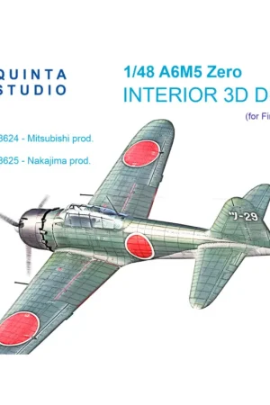 A6M5 Zero, Nakajima Prod. 3D-Printed & coloured Interior on decal paper (Fine Molds) Direct Beschikbaar