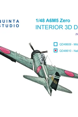 A6M5 Zero (Nakajima Production) 3D-Printed & coloured Interior on decal paper (Eduard) Premium