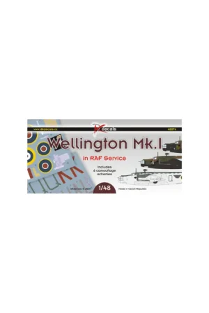 Beperkt Aanbod Decal Wellington Mk.I in RAF service1. Wellington Mk.IC, R1598, No.311 (Czechoslovak)
