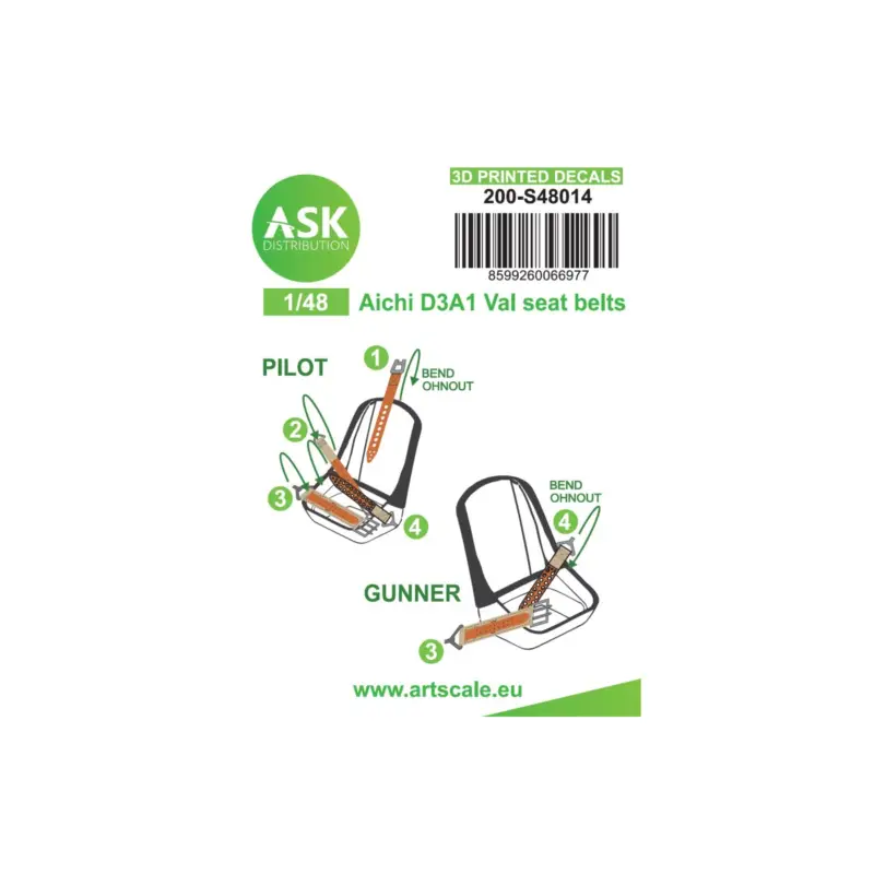 Snelle Levering Aichi D3A1 Val seat belts - 3D printed decals
