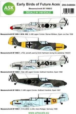 Nieuw Decal Messerschmitt Bf-109B/D - Early birds of the future Aces