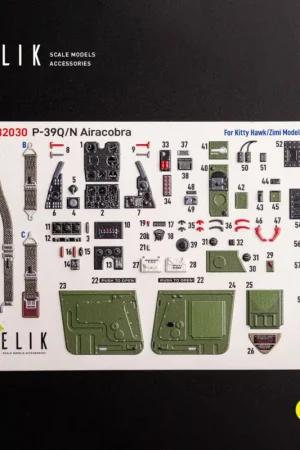 Bell P-39Q/N - interior 3D decals for Kitty Hawk/Zimi models kit Finale Uitverkoop