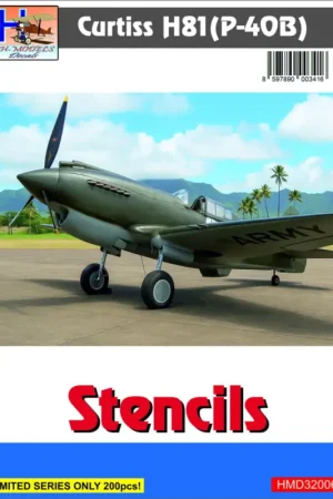 Exclusieve Aanbieding Decal Curtiss H-81/P-40B stencils (set for 2 a/c)