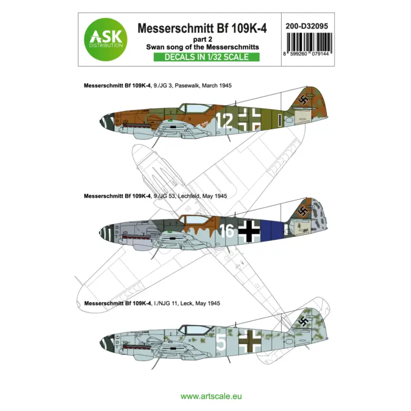 Beperkte Voorraad Decal Messerschmitt Bf-109K-4 part 2 - Swan song of the Messerschmitts