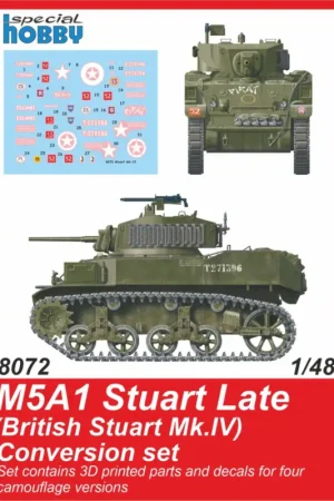 M5A1 Stuart Late (British) Conversion set 1/48 / for Tamiya kit Detail set that brings the option to turn the M5 Stuart kit into Laatste Kans