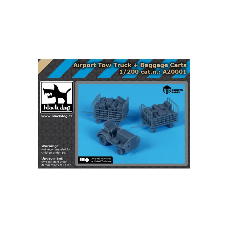 Express Levering Airport tow truck + baggage carts (3D-Printed)