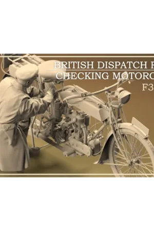 British dispatch rider checking motorcycle Figuren Laatste Versie